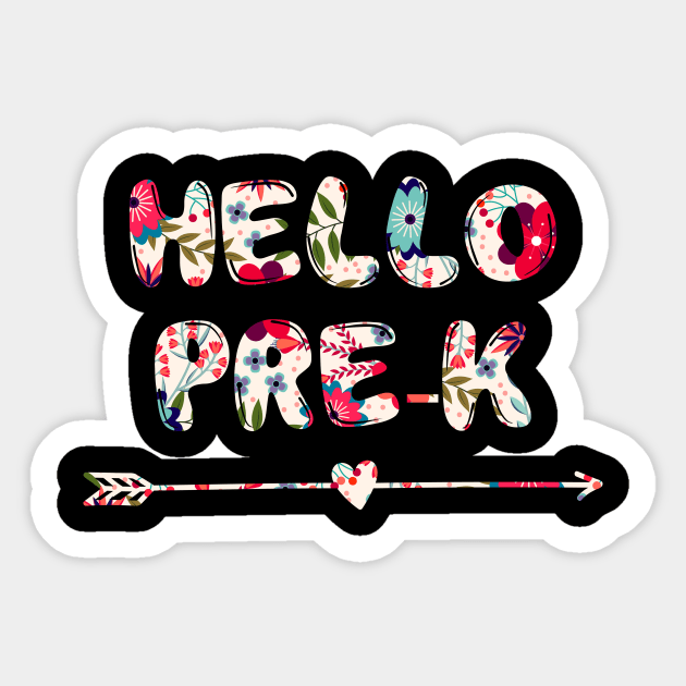 Floral Hello Pre-K team teacher student back to school gift Sticker by kateeleone97023